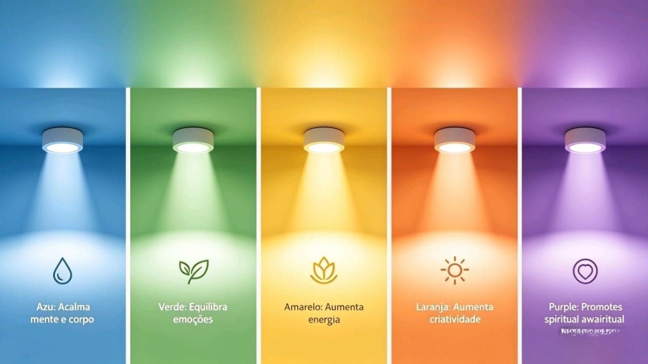 Aplicação de luzes da Cromoterapia